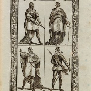 ANTIQUE PORTRAITS of the Kings of England - Original 1783 Rare Print