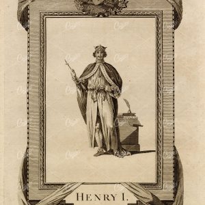 HENRY I - King of England Portrait - Historical 1783 Rare Engraving Print