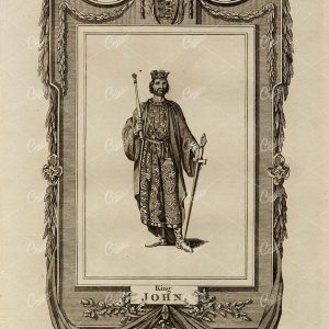 ANTIQUE PRINT - Portrait of KING JOHN - English History Print 1783