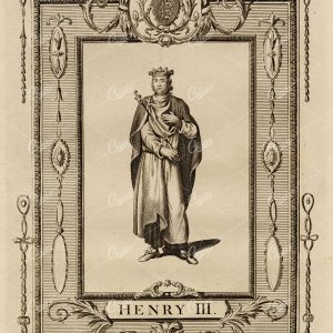 HENRY III - King of England Portait - History of England Print 1783