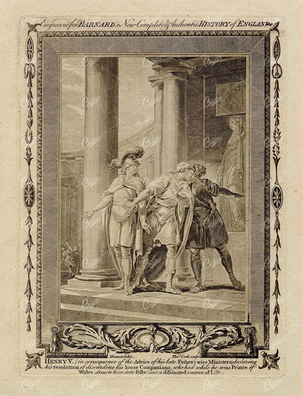 BARNARD's History of England - Antique Print - Henry V 1783 Engraving