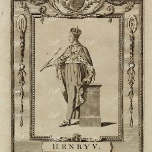 HENRY V - The King of England Portrait - Historical Antique Print 1783