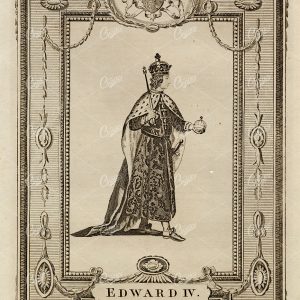 EDWARD IV - The King of England Portrait - Historical Rare Antique Print
