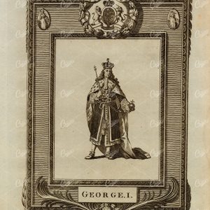 GEORGE I - The King of England Portrait - Antique Historical Print 1783
