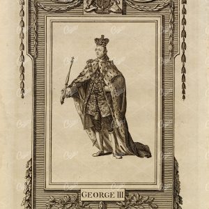 GEORGE III - The King of England Portrait - Antique History Engraving