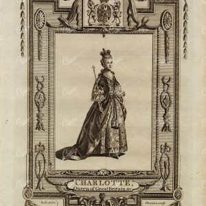CHARLOTTE - The Queen of Great Britain - Antique Royalty Print 1783