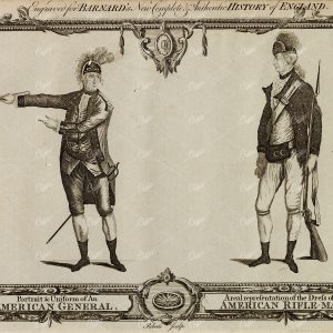 ANTIQUE AMERICAN General and Rifle-Man Portraits - Military 1783 Print