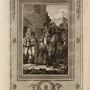 AMERICAN GENERAL taken Prisoner by British - Antique Military Print