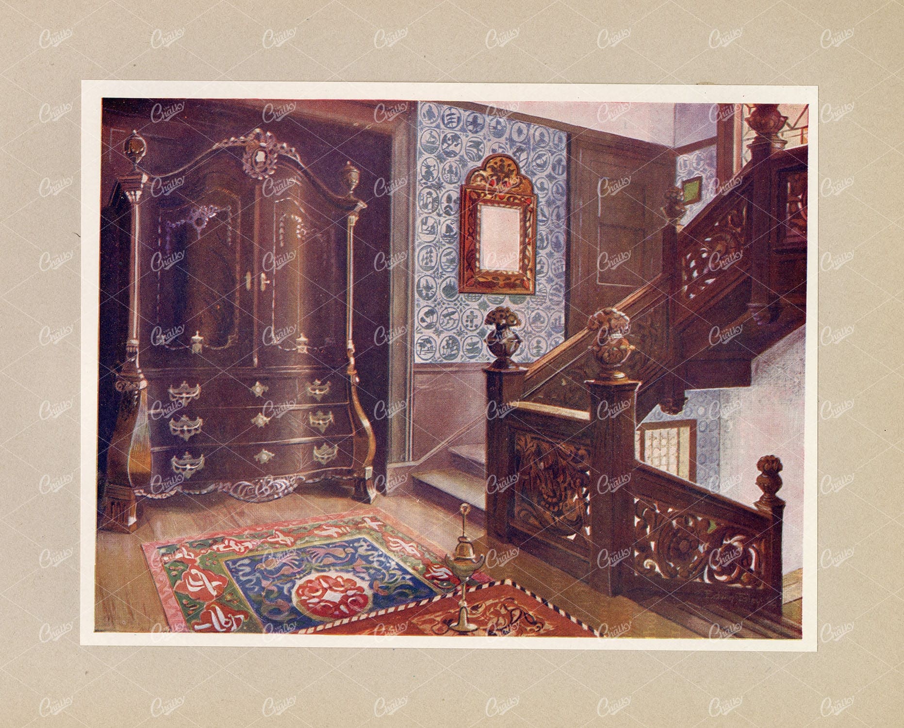 DECORATIVE Furniture - Carved Walnut Bombé Armoire with Chased Mounts