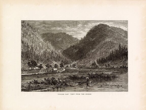 TYRONE Gap (View from the Bridge) - Antique American Print