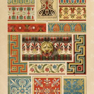 ANTIQUE Greek Ornament Design - Polychrome Architecture - 1889