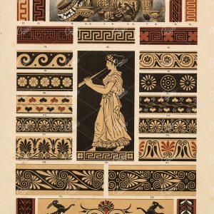 ANTIQUE Ornamental Greek Ceramic Design  - Ornamentenschatz 1889