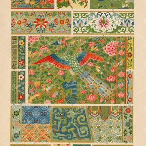 CHINESE Decorative Painting, Weaving, and Embroidery - Antique Print 1889