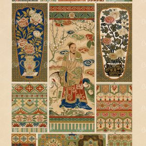 JAPANESE Decorative Ornamental Pattern & Weaving Designs - Antique Print