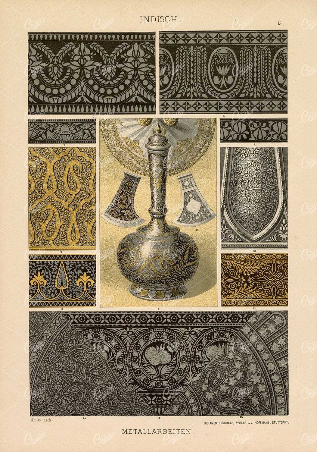 DECORATIVE Indian Metalwork - Ornamentenschatz - Heinrich Dolmetsch 1889
