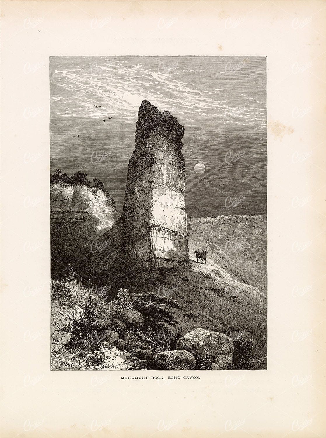 UTAH - Monument Rock, Echo Canyon - American Landscape 1874