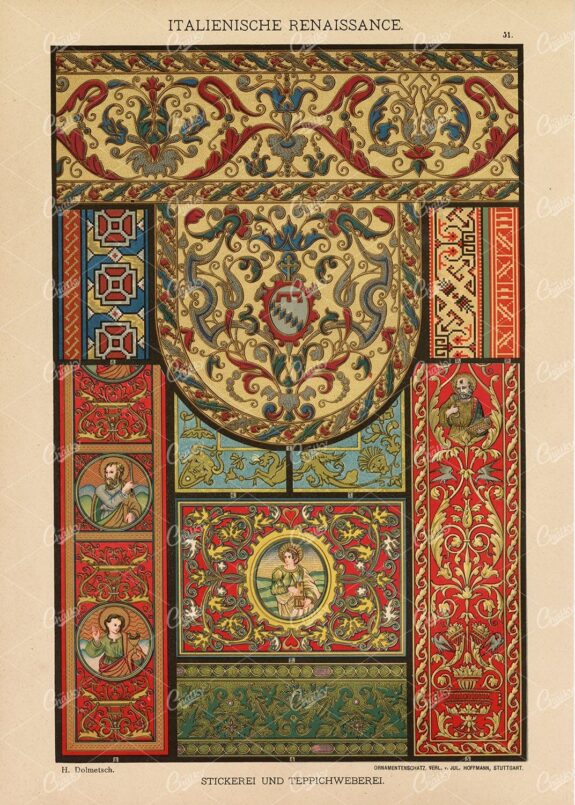 ITALIAN Renaissance - Decorative Embroidery and Carpet Weaving
