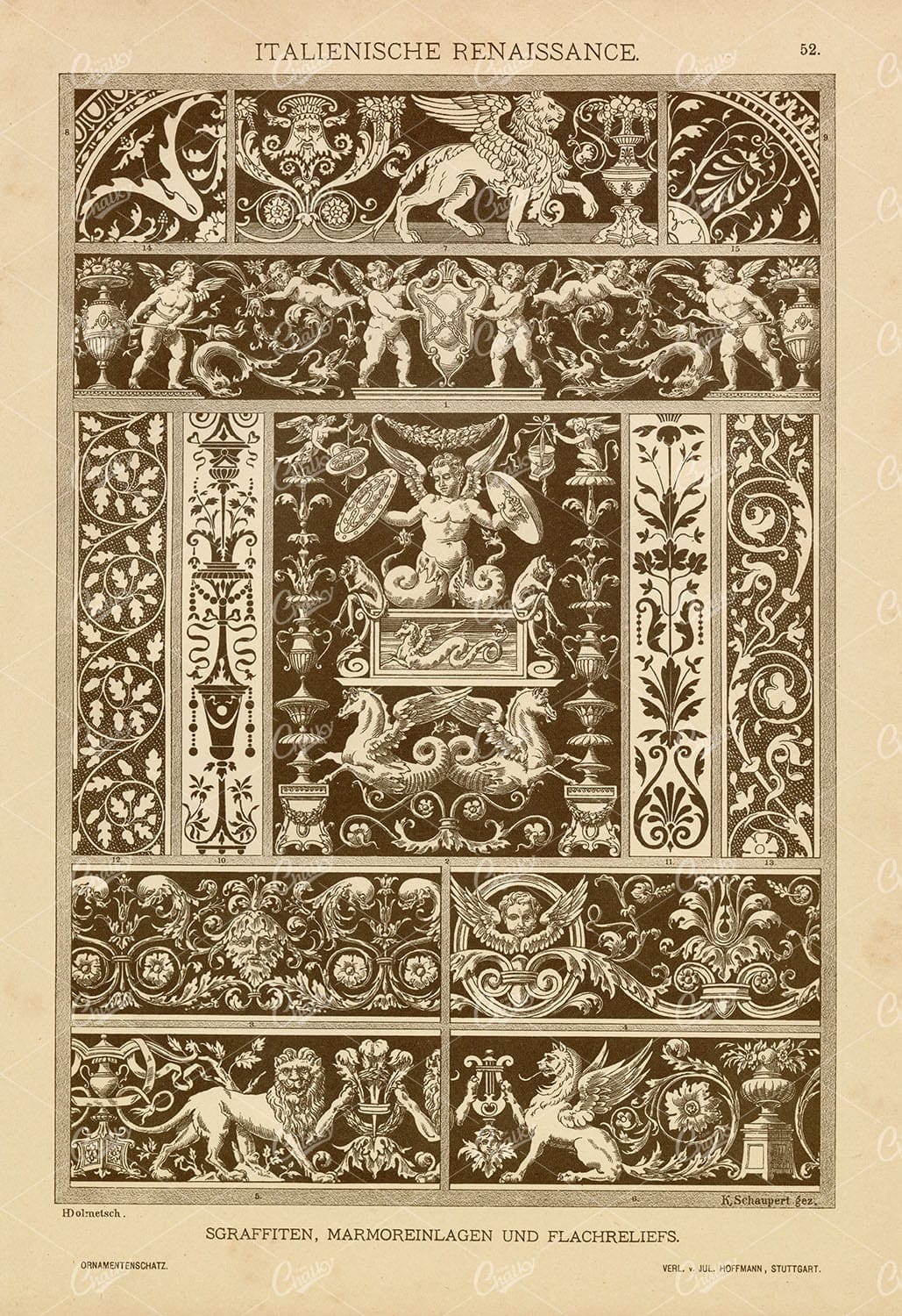 ITALIAN Renaissance - Decorative Marble Engravings and Bas-Reliefs 1889