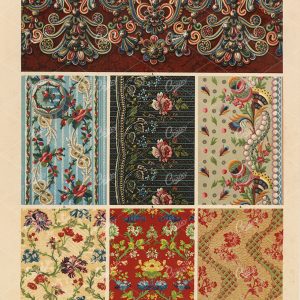 17TH & 18TH Century - Decorative Weaving and Embroidery - 1889 Print
