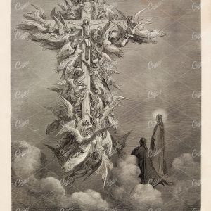RELIGIOUS Print - Gustave Dore 1891 Lithograph - The Vision of the Cross