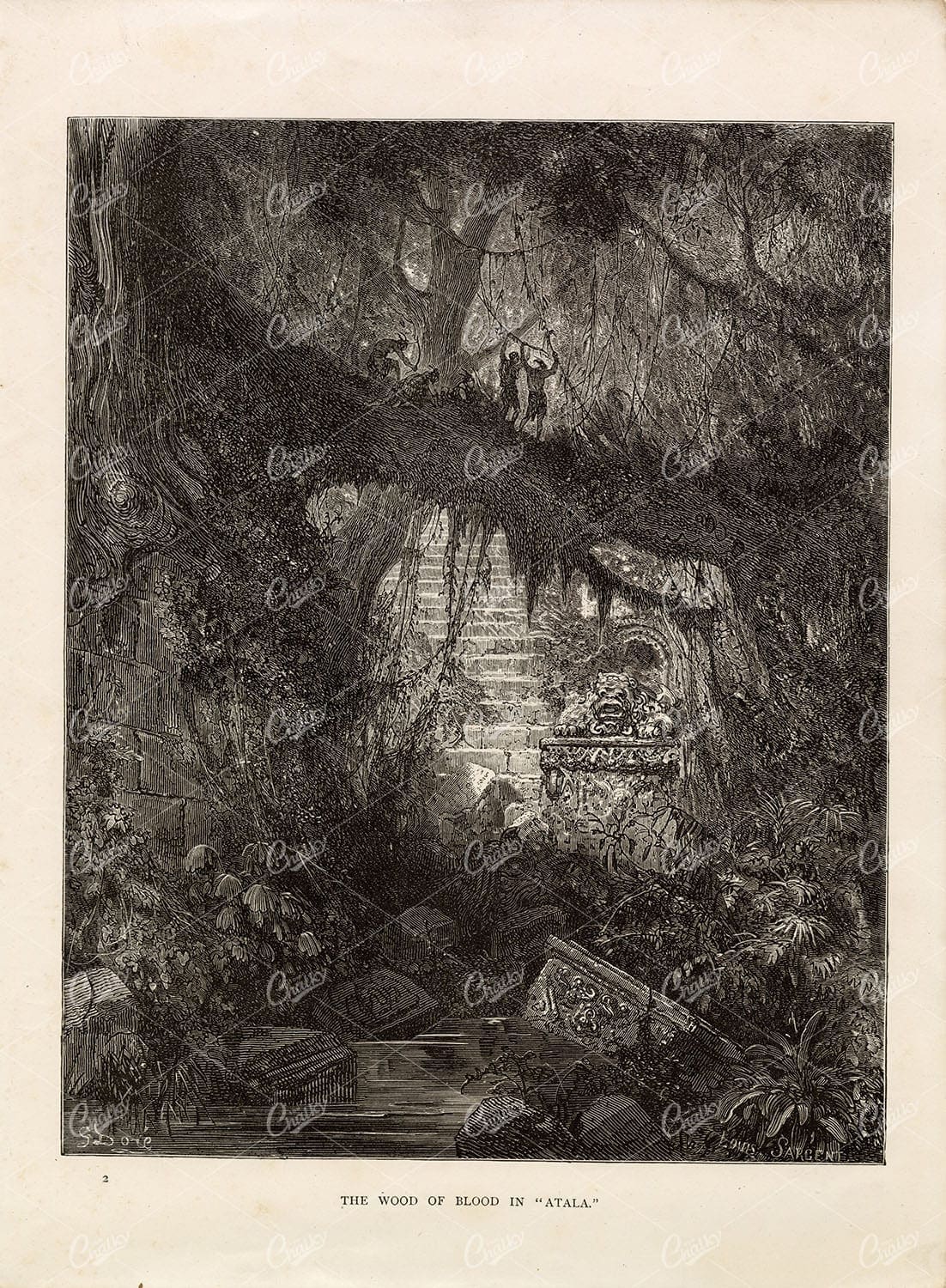 1891 - The Wood of Blood in "Atala" - Gustave Dore Bible Gallery