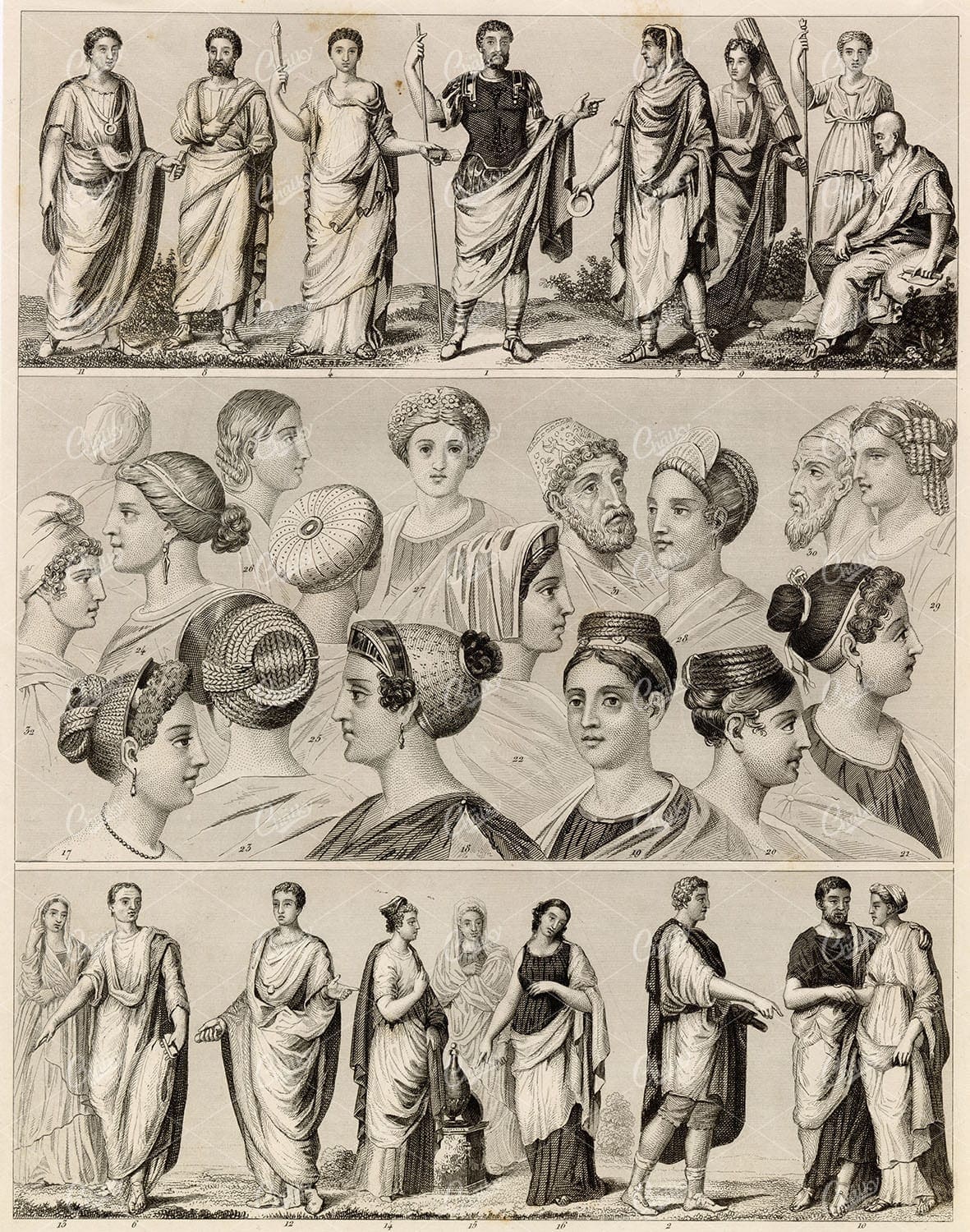 MIDDLE Ages Roman Costume and Fashion - History and Ethnology 1851