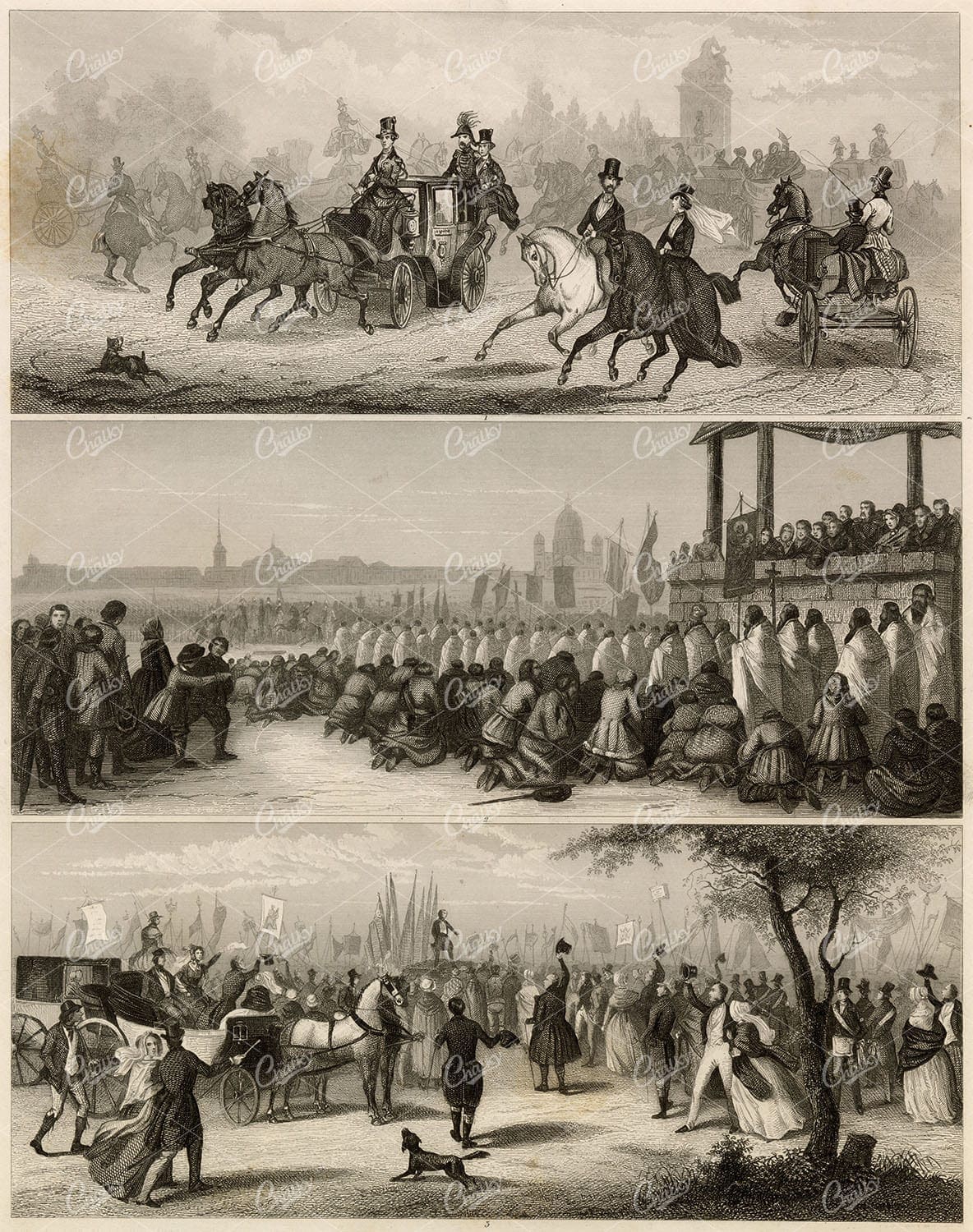 PARIS Promenade, St. Petersburg Festival, Public Meeting 1851 Print
