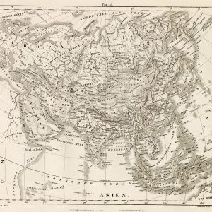 ANTIQUE Map of Asia - Iconography Encyclopaedia 1851 Old Print