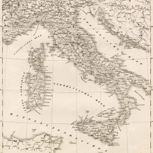 ANTIQUE Map of Italy - Iconography Johann Heck - Orignal 1851 Print