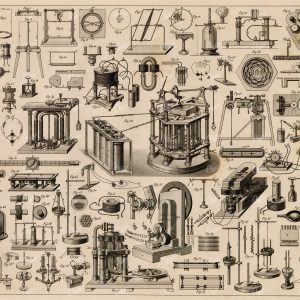 PHYSICS - Various Scientific Apparatus - Antique Johann Heck 1851 Print