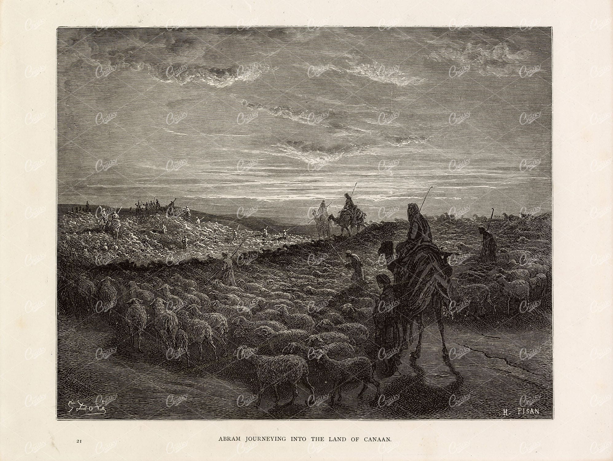 ABRAM Journeying into the Land of Canaan - Shepherd - Gustave Dore 1891