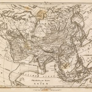 GEOGRAPHY and Planography - Map of Asia - Antique 1851 Print