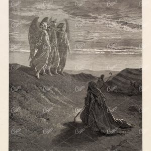ABRAHAM and the Three Angels - Antique Biblical Artwork - Gustave Dore