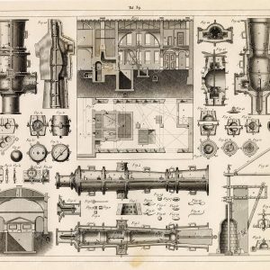 FABRICATION of Artillery and Projectiles - Balls and Bombs - 1851 Print