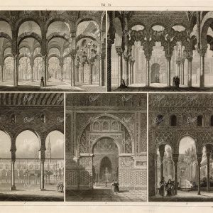 ANTIQUE Architecture Print - Interior of Ancient Mosques and Chapels