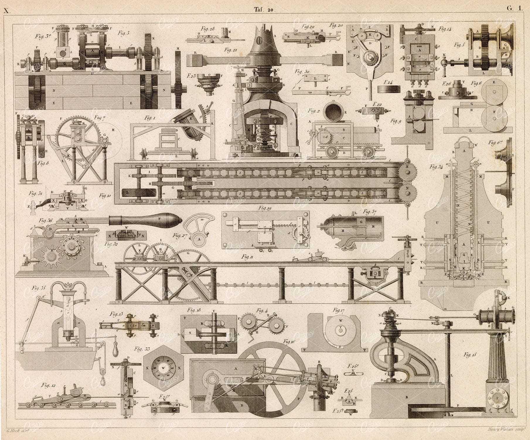 ANTIQUE Coin Making Machine Engraving - 1851 Original Print