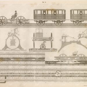 CONSTRUCTION of Atmospheric Railroads - Antique 1851 Artwork