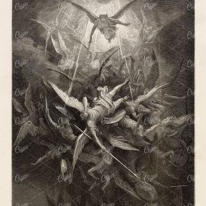 REGILIOUS PRINT - The Fall of the Rebel Angels - Gustave Dore 1891