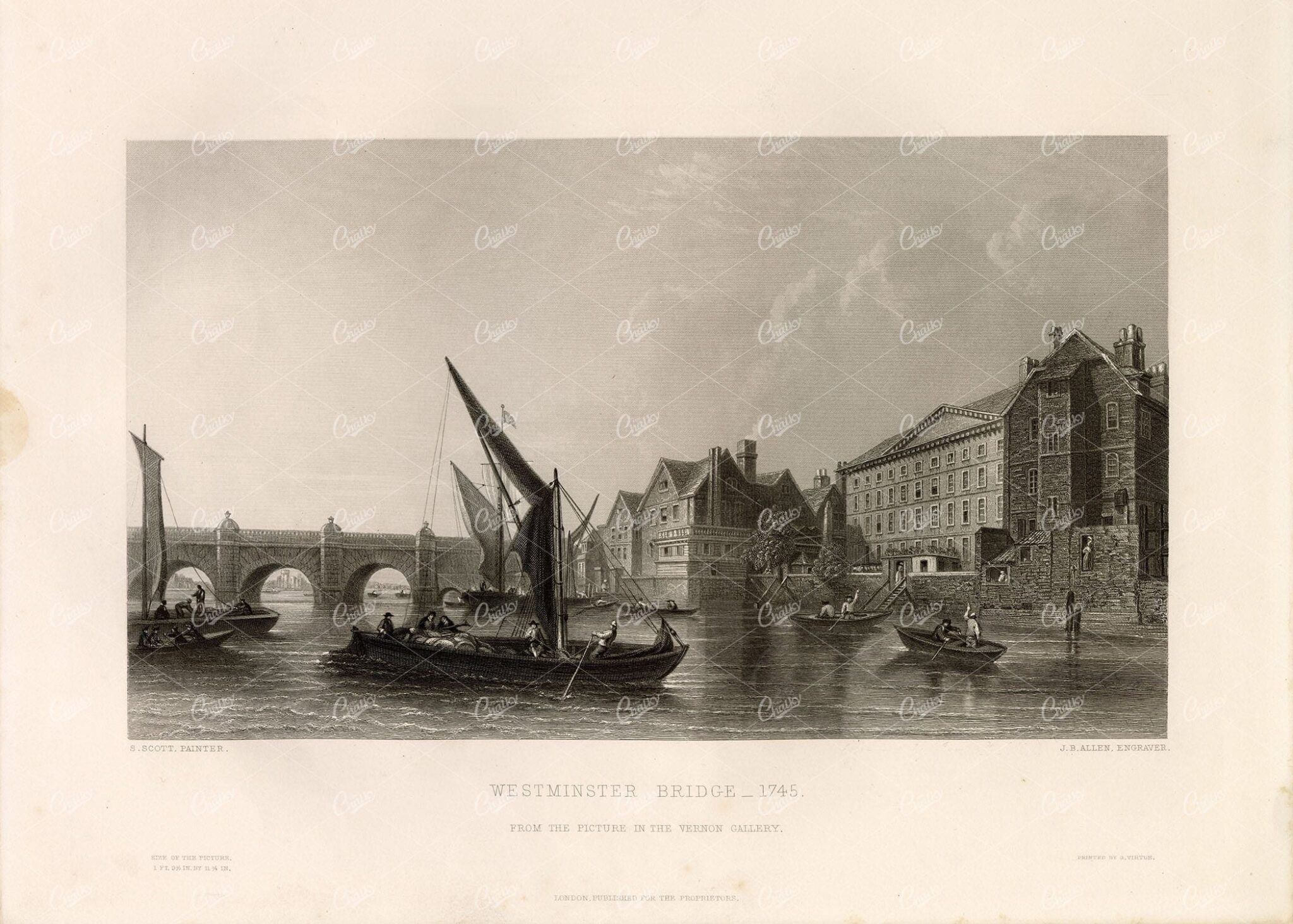 1853 The Westminster Bridge  - Vernon Gallery