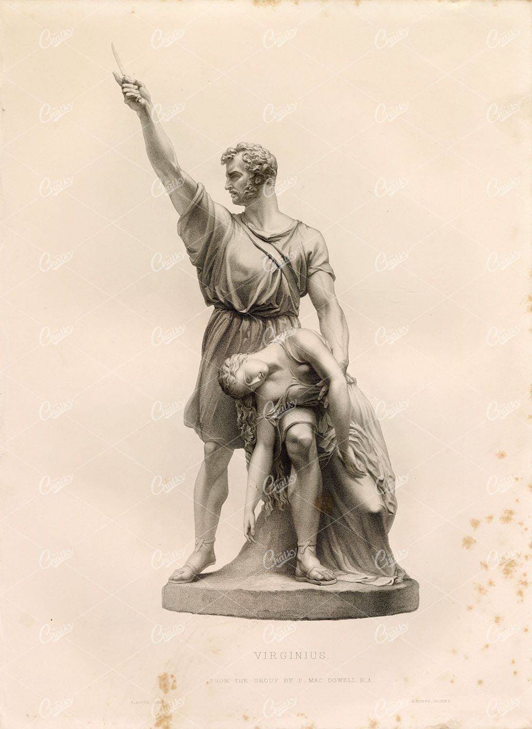 ANTIQUE 1853 Engraving - Virginus