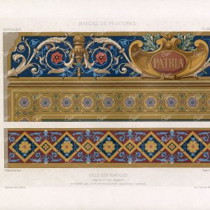 ANTIQUE Decorative Art Print - Manuel De Peintures (Interior Design) 1800s