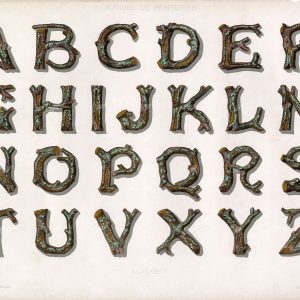 DECORATIVE Tree Branches Typography Designs - 1800s Alphabet Print