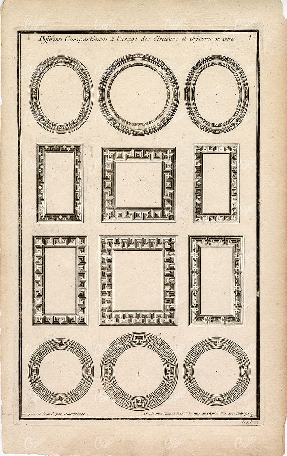ANTIQUE Decorative Frames and Border Designs 1800s Art Print