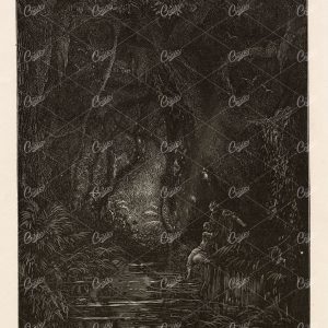 ANTIQUE Print - Gustave Dore 1891 - The Deep Mid-Forest Lithograph