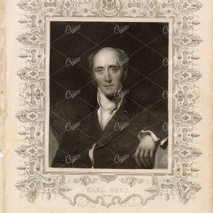 ANTIQUE 1853 Portrait Print. Earl Grey