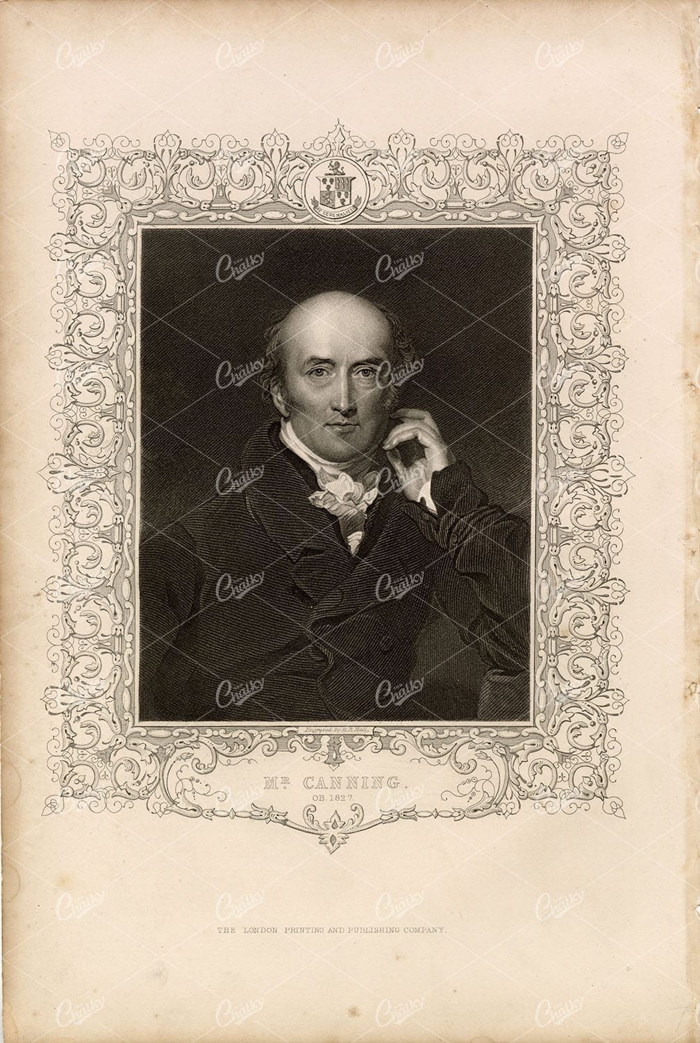 TALLIS (Pub) 1853 Antique Portrait Print. Mr Canning