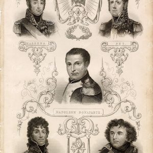 1853 ANTIQUE Portrait Print. Massena, Ney, Napoleon Bonaparte
