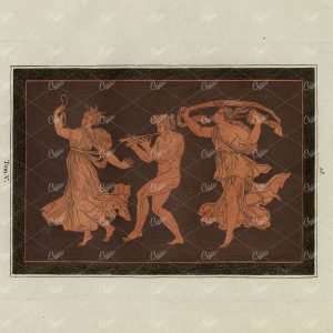 ETRUSCAN Decoration Musician and Dancers Hamilton Engraving 1785