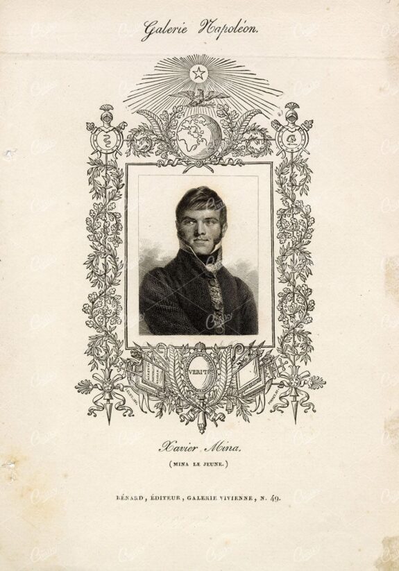 PORTRAIT Guerrilla leader Francisco Javier Mina, 19th Century
