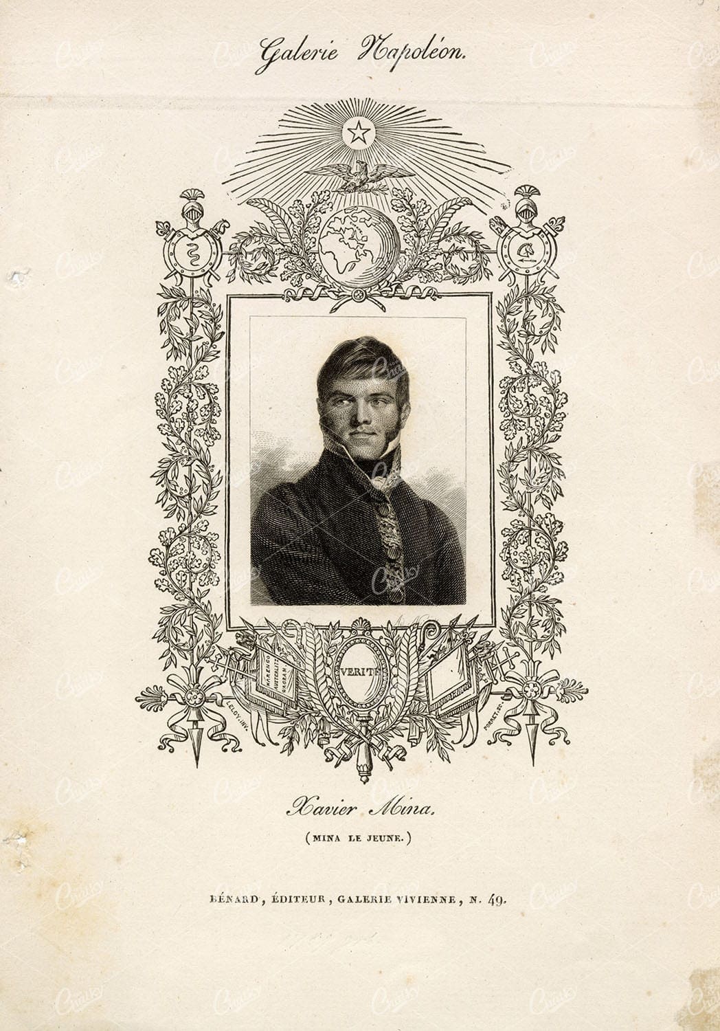 PORTRAIT Guerrilla leader Francisco Javier Mina, 19th Century